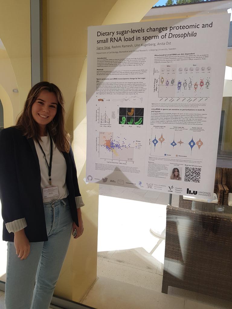 Experiencing my first ever international conference at #EMBOepigenome and now my poster is up and ready for this evening's poster session! If you want to talk small RNA, sperm and mitochondria, come chat with me by the right atrium 🥳