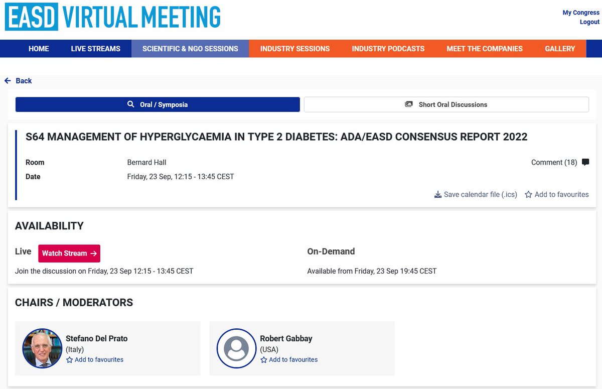 Joint ADA/EASD Consensus Report: Management of #Hyperglycaemia in Type 2 Diabetes
View the Slide Deck
👉 bit.ly/3R82rxZ
Read the Consensus Report
👉 bit.ly/3r1v8lD
#EASD2022