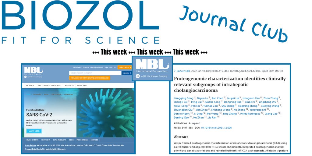 BIOZOL_GmbH's tweet photo. This study provides a resource for researchers and clinicians to identify molecular pathogenesis and therapeutic opportunities in #iCCA.
https://t.co/XPs14dmhoa
@MBLICorp #QuickSwitch #tetramer kits 7300-K1 and 7302-K1 was used in this study #cholangiocarcinoma #cancer #oncology https://t.co/NLwwdBrgdR