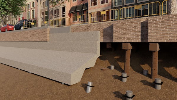CobouwNL's tweet photo. Vijf meter kademuur vervangen in een week met betonelementen en een diamantzaag https://t.co/GM9R9eRBHN https://t.co/nrSrtMAwka