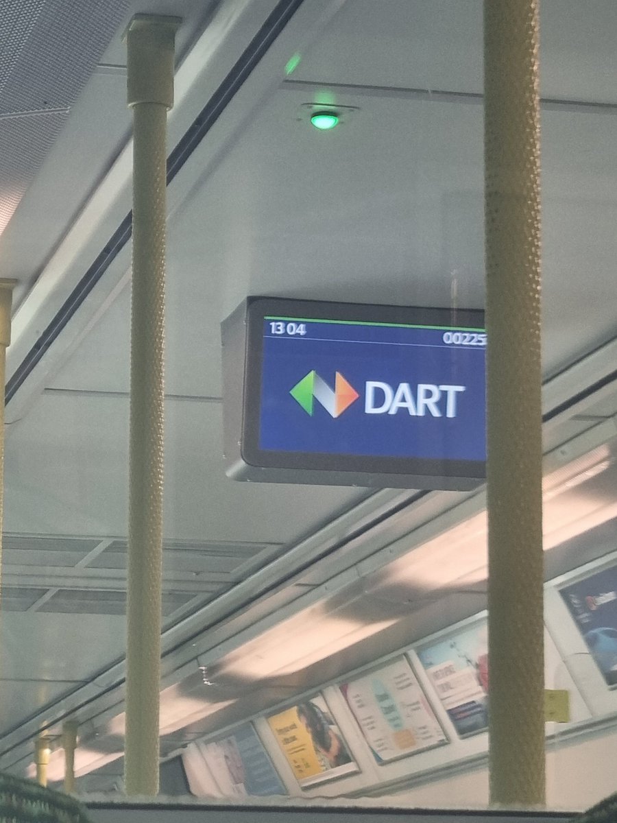 I see <a href="/IrishRail/">Iarnród Éireann</a> has installed new screens on Dart for destinations.

 Very snazzy.