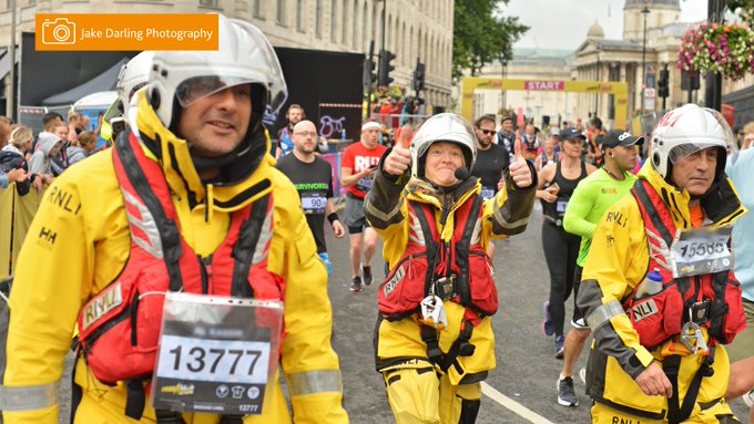 .<a href="/TowerRNLI/">Tower RNLI</a> ran the 2021 London Landmarks Half Marathon to raise money for their new station. A half marathon is already a challenge, but the crew went the extra mile by aiming to run the fastest time ever in full kit. 👏
 
You can still give 👉 rnli.social/3EqySCy 

#RNLI