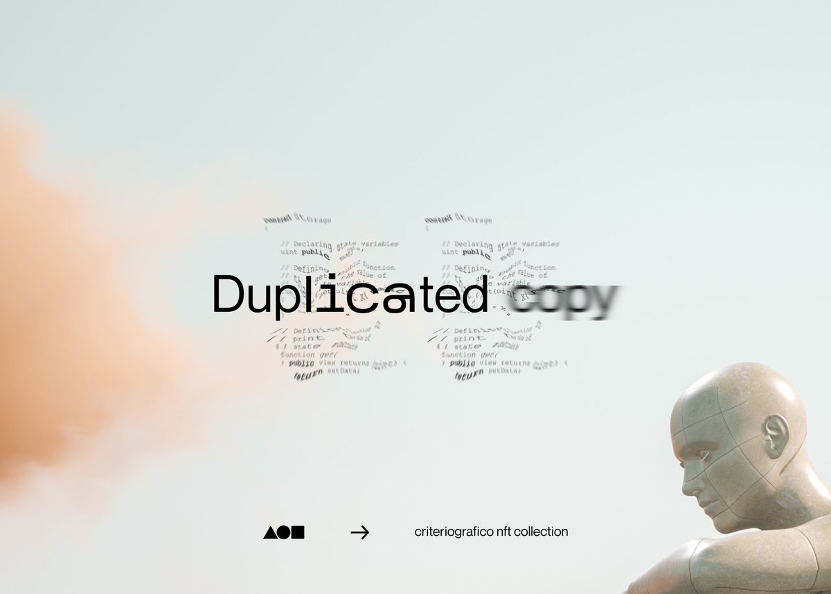 imcriterio's tweet photo. Gm☕️ *Duplicated Copy* is now available on @foundation 0.05 #ETH 

https://t.co/tFBZP0cD5e

#nft #nfts #NFTCommuntiy #cryptoart #FoundationNFT #NFTartist #NFTcollections #metaverse https://t.co/Y7B14ayiV9