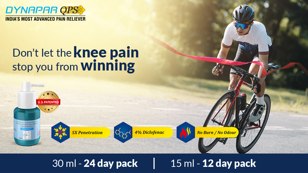 dynaparqps's tweet photo. Paddle away your knee pain like a champion with Dynapar QPS, India’s Most Advanced Pain Reliever. Its 5X penetration and 4% Diclofenac keep the knee pain at bay leaving no burning sensation or any odour.​

#DynaparQPS #Pain #PainRelief #Troikaa #TroikaaPharma #KneePainRelief https://t.co/XtaU7KCxbZ