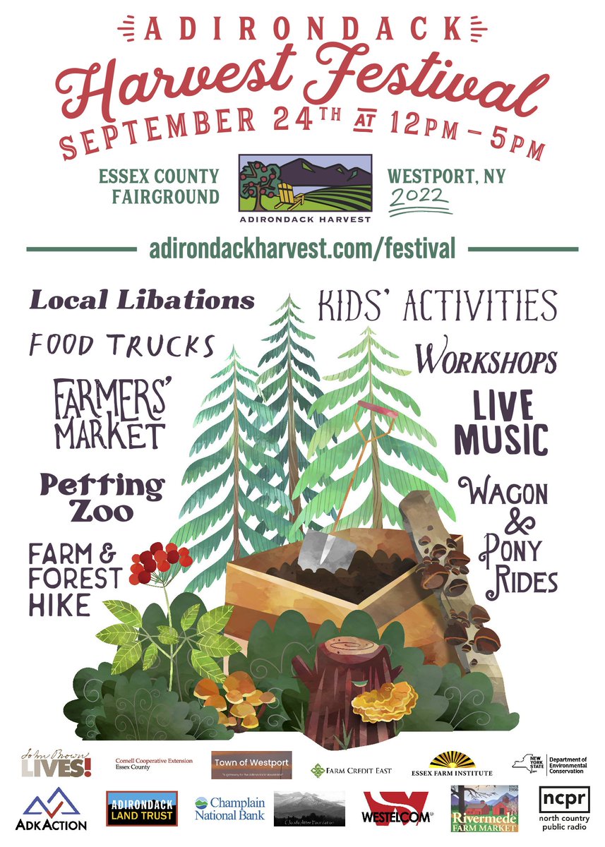adkharvest's tweet photo. Join us at the #AdkHarvestFest tomorrow to celebrate the harvest season and agriculture in the Adirondacks 🍂 

Visit https://t.co/7Rw6caH9R7 to see the full schedule of events! https://t.co/tLbkoH3qYu