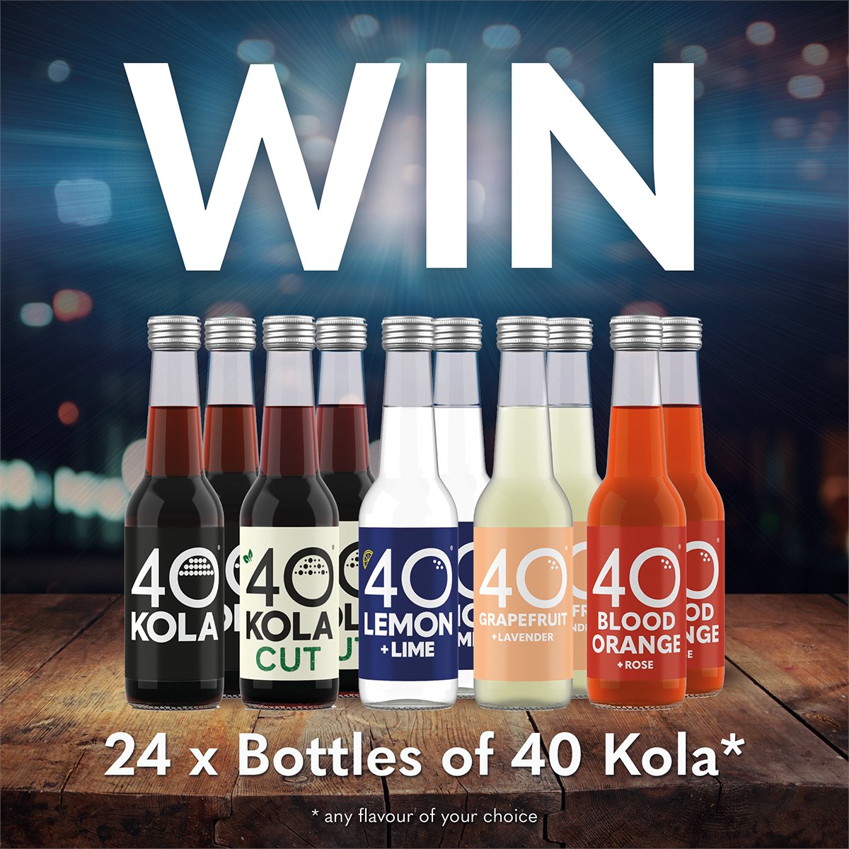 #Win 24 bottles of the new artisan, premium #craftsoda #40Kola! 
For a chance to #WIN, simply
🚶FOLLOW &amp; RT
👍 LIKE POST
🗣️ COMMENT on what would boost your enjoyment of #40Kola (person, drink, food etc.)
Competition to close 30/10, 18+,UK resident. #competitiontime #competition