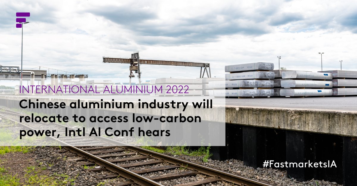 FastmarketsMM's tweet photo. Ron Knapp, an international adviser at China Hongqiao Group, told delegates at @Fastmarkets' International Aluminium Conference that #aluminium production in #China must relocate to access #lowcarbon power. https://t.co/NjL0Gvy4Ug #FastmarketsIA #netzero https://t.co/eKLJDwtgHd