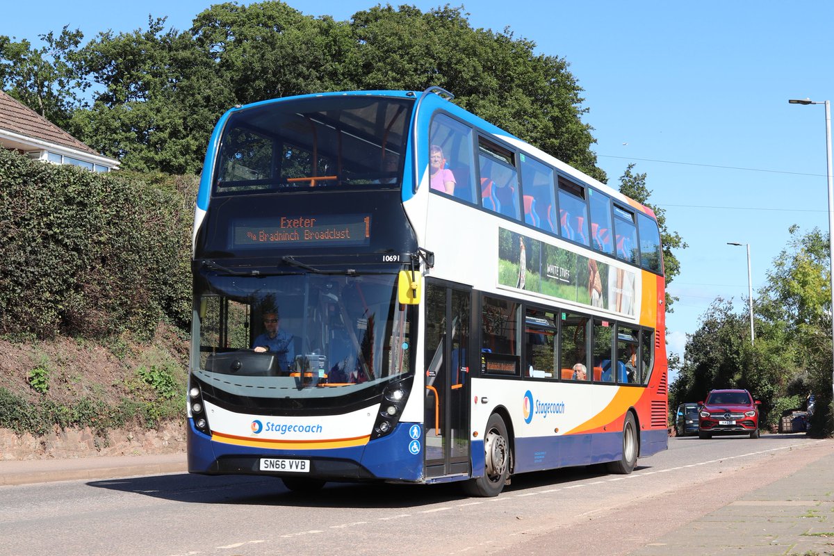 25th July and I had the pleasure of driving <a href="/StagecoachSW/">Stagecoach SouthWest</a> <a href="/ADLbus/">Alexander Dennis</a> MMC 10691 up at the Commonwealth games in Birmingham. Almost 2 months later and would be rude not to catch up with it while in Exeter, second picture is taken today while passing Parkers Cross Lane on a 1 to Exeter