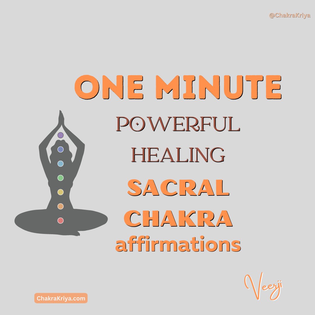 ChakraKriya's tweet photo. 𝑶𝒏𝒆 𝑴𝒊𝒏𝒖𝒕𝒆  powerful healing sacral chakra affirmations.
Repeat it Loudly in mind for 1 minute.
I embrace my vibrant sexuality.
I do not fear my sensuality. I embrace it.
My sexuality is sacred.

#chakraKriya #ChakraHealing  #chakrabalancing #vibrationalhealing https://t.co/cwA2ppBrYw