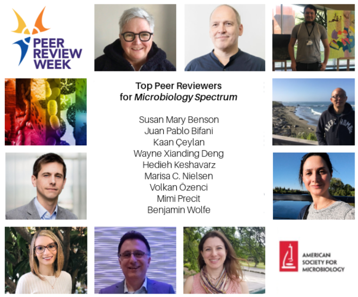 JournalSpectrum's tweet photo. To finish #PeerReviewWeek2022, we thank our top Peer Reviewers @drsusanbenson @CurtinUni, Juan Pablo Bifani, @drkaanceylan, @WayneDeng09 @Illumina, Hedieh Keshavarz, @MarisaCNielsen @The_BMC, Volkan Özenci @karolinskainst, Mimi Precit @KUMedCenter, @LupoLabs @TuftsUniversity. https://t.co/juUhwJY8uu