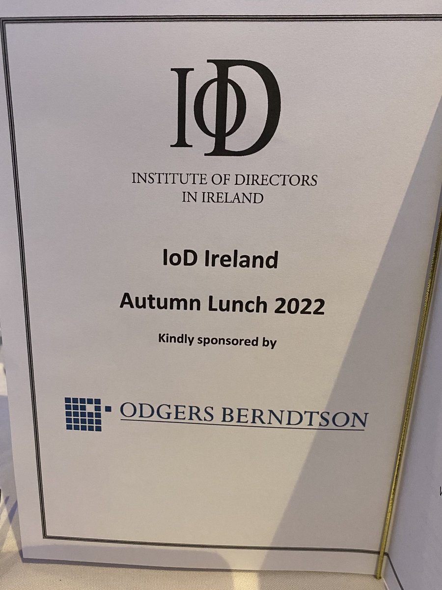 Another day, another event. Delighted to be attending the @IoDIreland Autumn lunch not only as a guest but now as a recent graduate with honours from the Institute of Directors Chartered Director Programme @brewindolphin @Bannerton_PR @DavidMcredmond