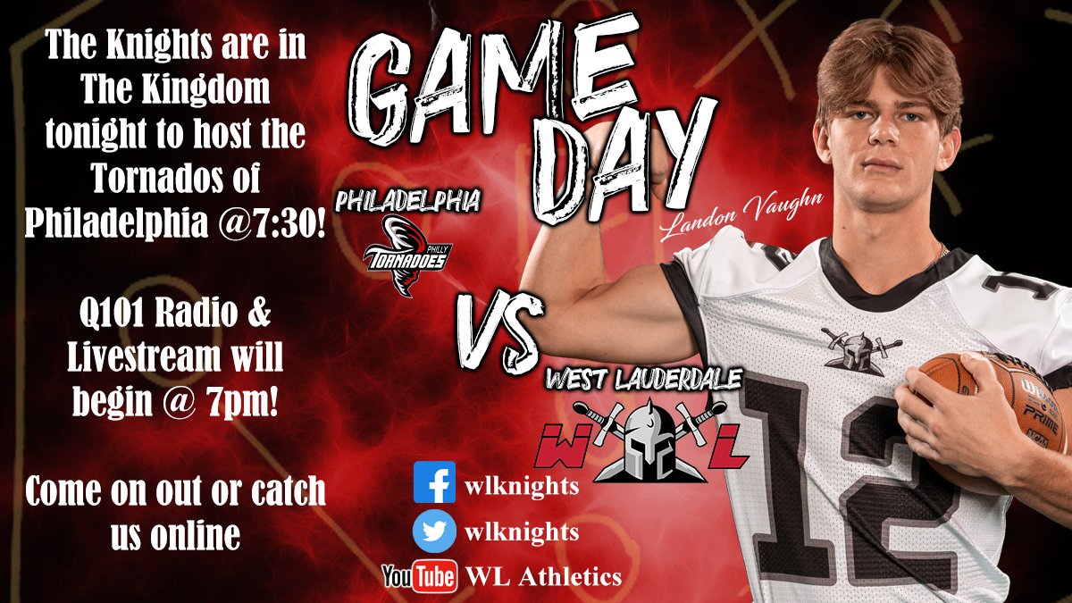 It's Game Day and Homecoming Knight fans!  Come on out to The Kingdom tonight as the Knights host the Tornadoes of Philadelphia at 7:30pm.

Homecoming will be held at halftime...Livestream and Radio on Q101 will begin at 7pm!

youtu.be/xlARZ8WWoGA