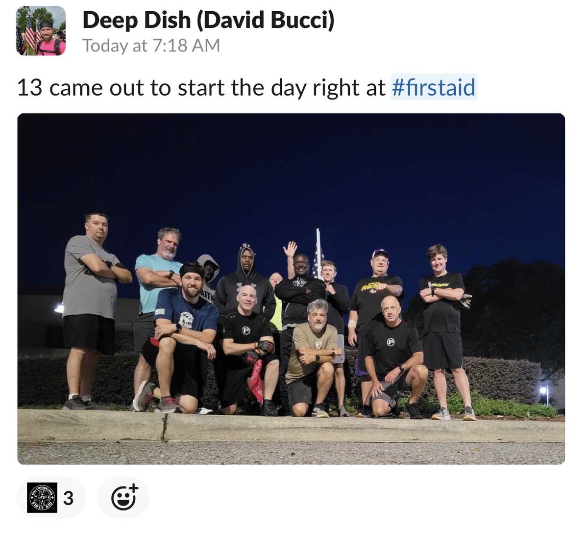 Awesome job leading us at First Aid ⁦<a href="/dabucci78/">David Bucci</a>⁩!  Great way to start our weekend ⁦<a href="/F3ENC/">F3ENC Crossbones</a>⁩