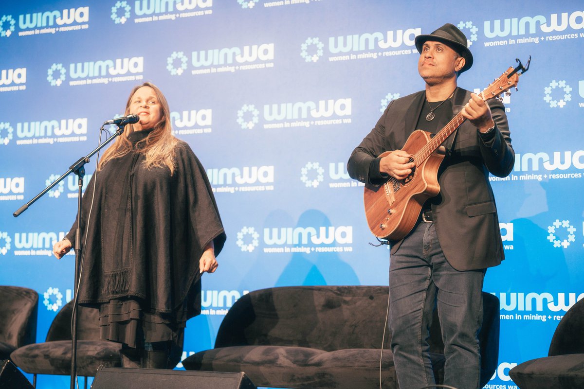 WomenInMiningWA's tweet photo. What a beautiful selection of songs by Gina Williams &amp; Guy Ghouse to close out the day.

#WIMWA2022 #WIMWA #WomenInMining #EmpoweringWomen #Trailblazers #ThoughtLeaders #Diversity #Conversation #Connection https://t.co/rEm1WOsuoV