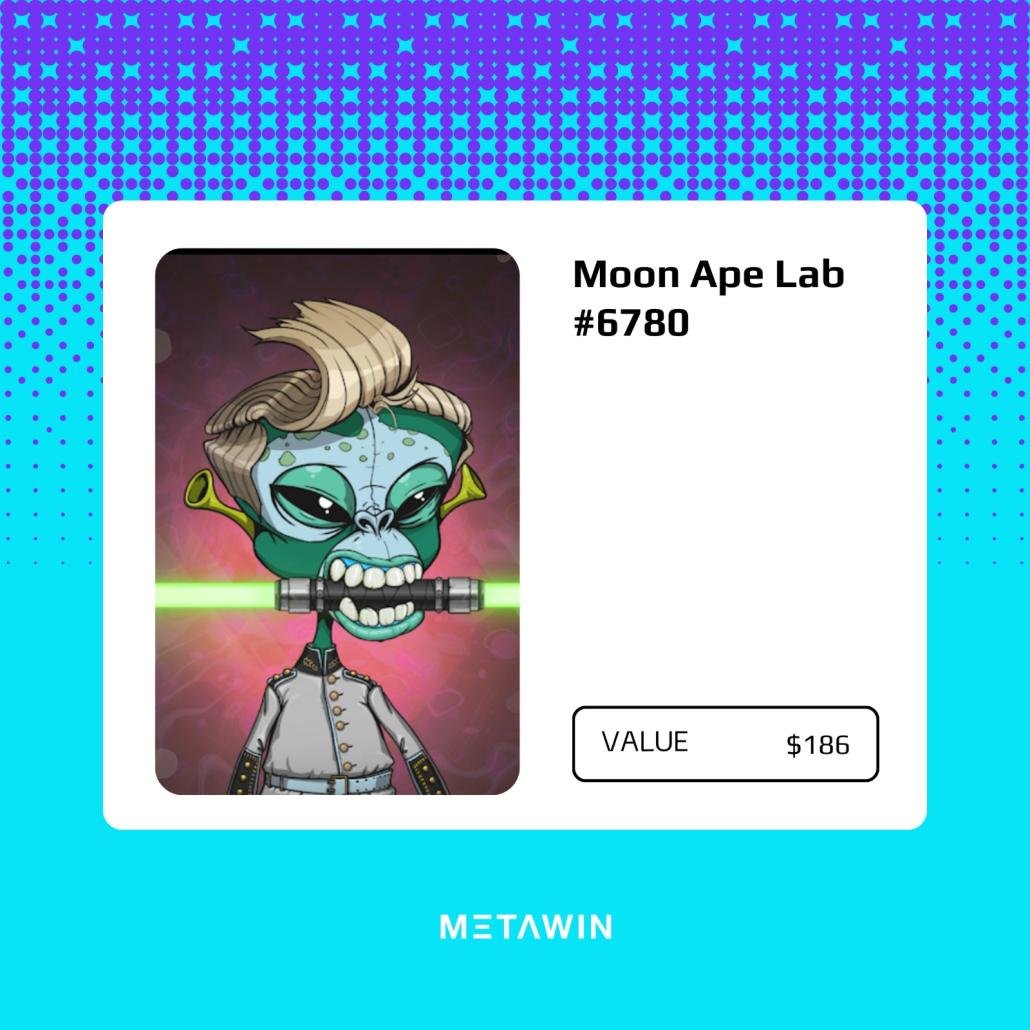 MoonApeLab's tweet photo. @Meta_Winners have just added 3 Moon Ape Lab top trait pieces to their competition line up! 

Take home a Lightsaber, Blunt or Nitro Genesis Ape for as little as 0.008ETH

#metawin #bridgingcommunities https://t.co/aFZINDeUCV