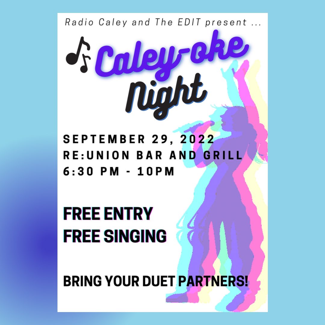 Caley-oke is back!! We can’t wait to see you there on Thursday 💙✨