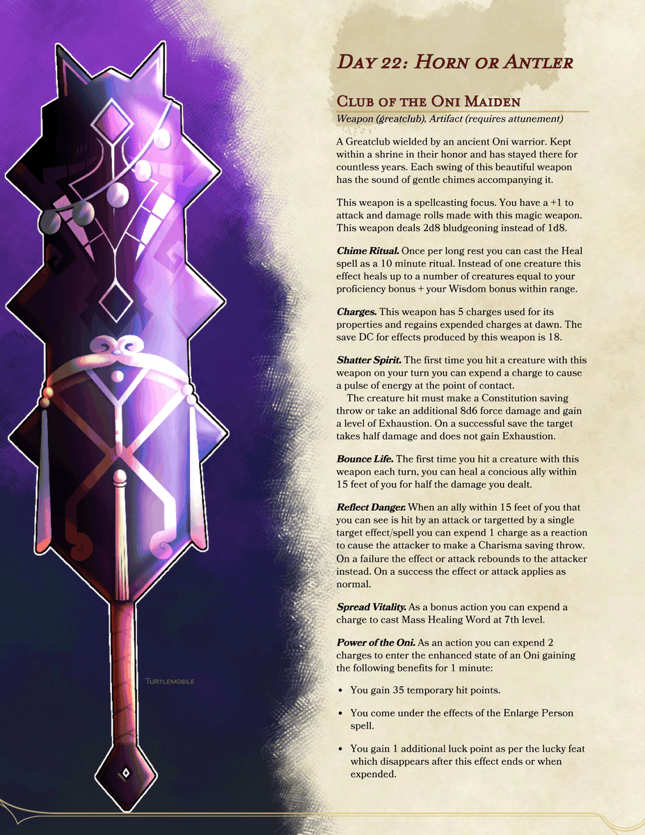 mobile_turtle's tweet photo. #swordtember #swordtember2022  #dnd
Day 22 - Horn or Antler https://t.co/2oZe9ZvX27