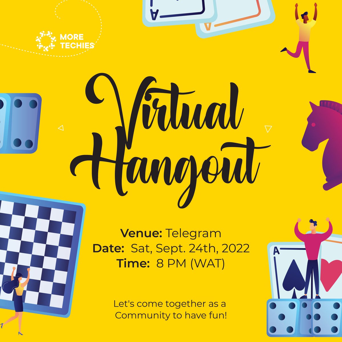 MoreTechies's tweet photo. Come prepared tomorrow night for an unforgettable hangout with over 4,500 people. 

It promises to be fun filled as usual and it will definitely be worth your time. 

Lock your spot here https://t.co/VA0wrkJCc0 https://t.co/tAYdJKxL9i