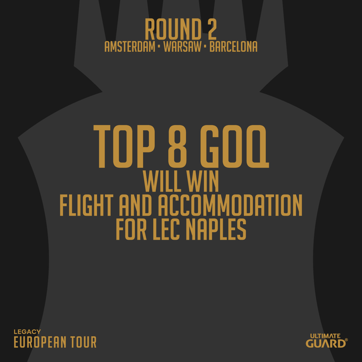 Top 8 🏆 of GoQ Amsterdam, Warsaw and Barcelona will receive free flight and accomodation for the finals in Naples!
See you in Round 2 LMS!
#readyforbattle