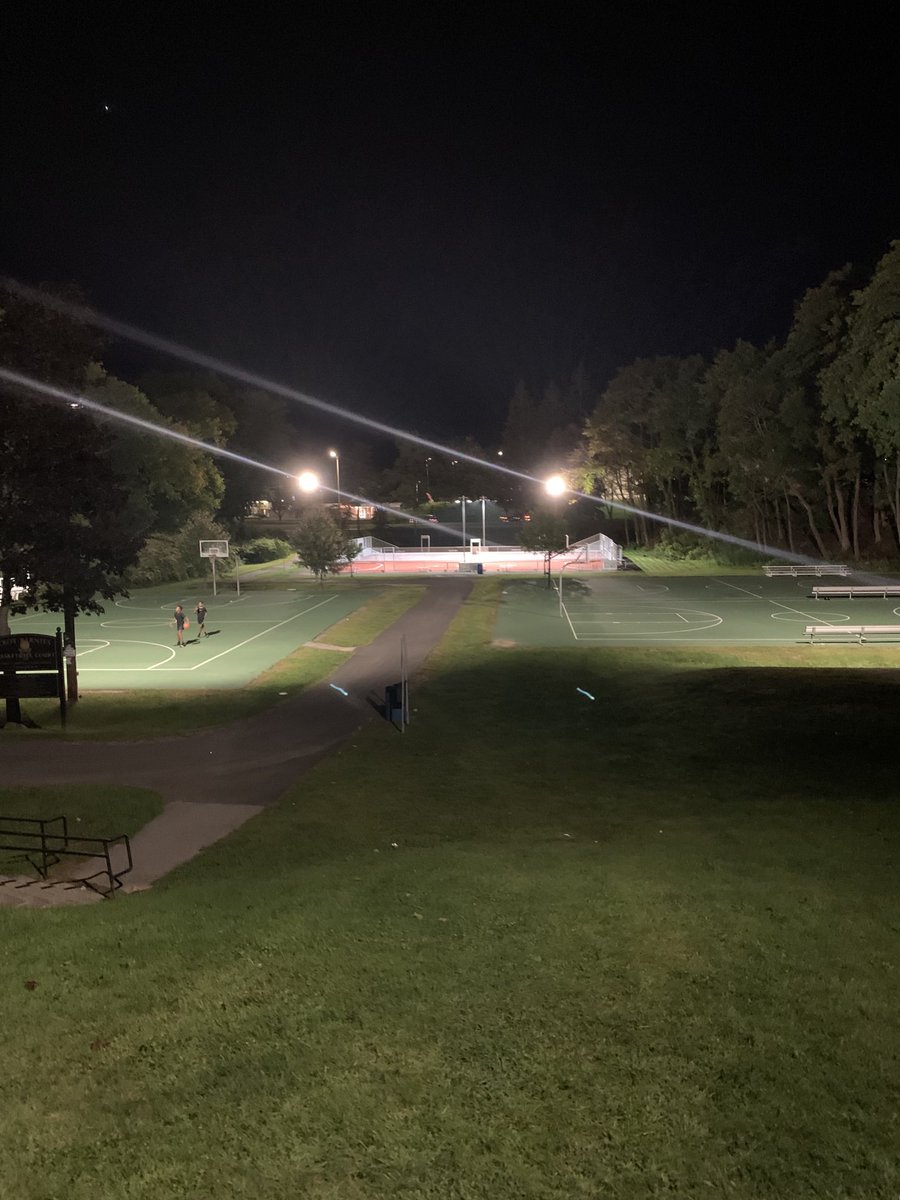 AlanG_Musco's tweet photo. This mini pitch we installed in auburn Maine is going to get a ton of use! Take a close look and you can see the huge glare difference between our lights and the city park lights! https://t.co/AT1c3kHUwT