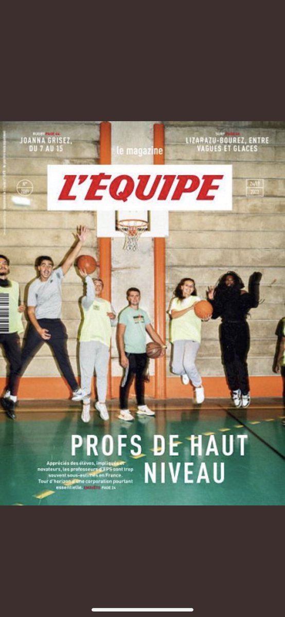 EtienneBarraux's tweet photo. Merci @lequipe et @LEFEVRESANDRINE pour ce mise en avant des Professeurs d’#EPS dont 2 témoignages d’excellents enseignants de l’@Academie_Paris. 👍 https://t.co/BNHweyEfRZ