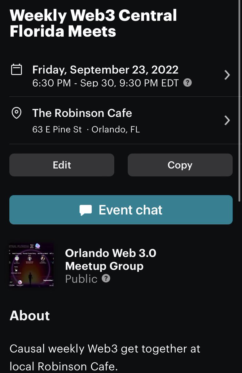 Web3CFL's tweet photo. Weekly web3 meet up tonight. See y’all tonight! https://t.co/vonDZpkr68