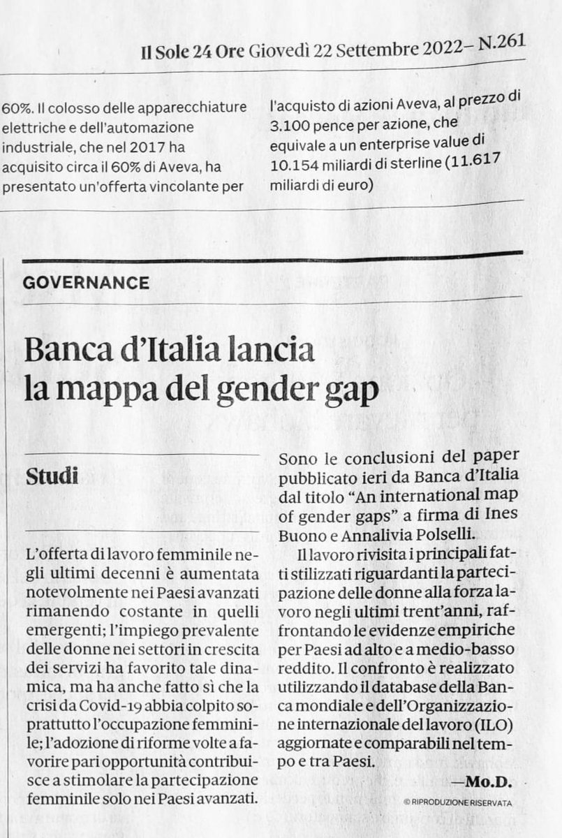 AnnalivPolselli's tweet photo. 📍Mentioned by @sole24ore for our research on gender gaps | @BuonoInes @UfficioStampaBI
📌Insight: GDP-oriented policies eventually stimulate female labour force in developing economies as opposed to gender-oriented policies in advanced economies.
📌Paper: https://t.co/PmwJUP2R6Q https://t.co/e6CZ5fMcXW