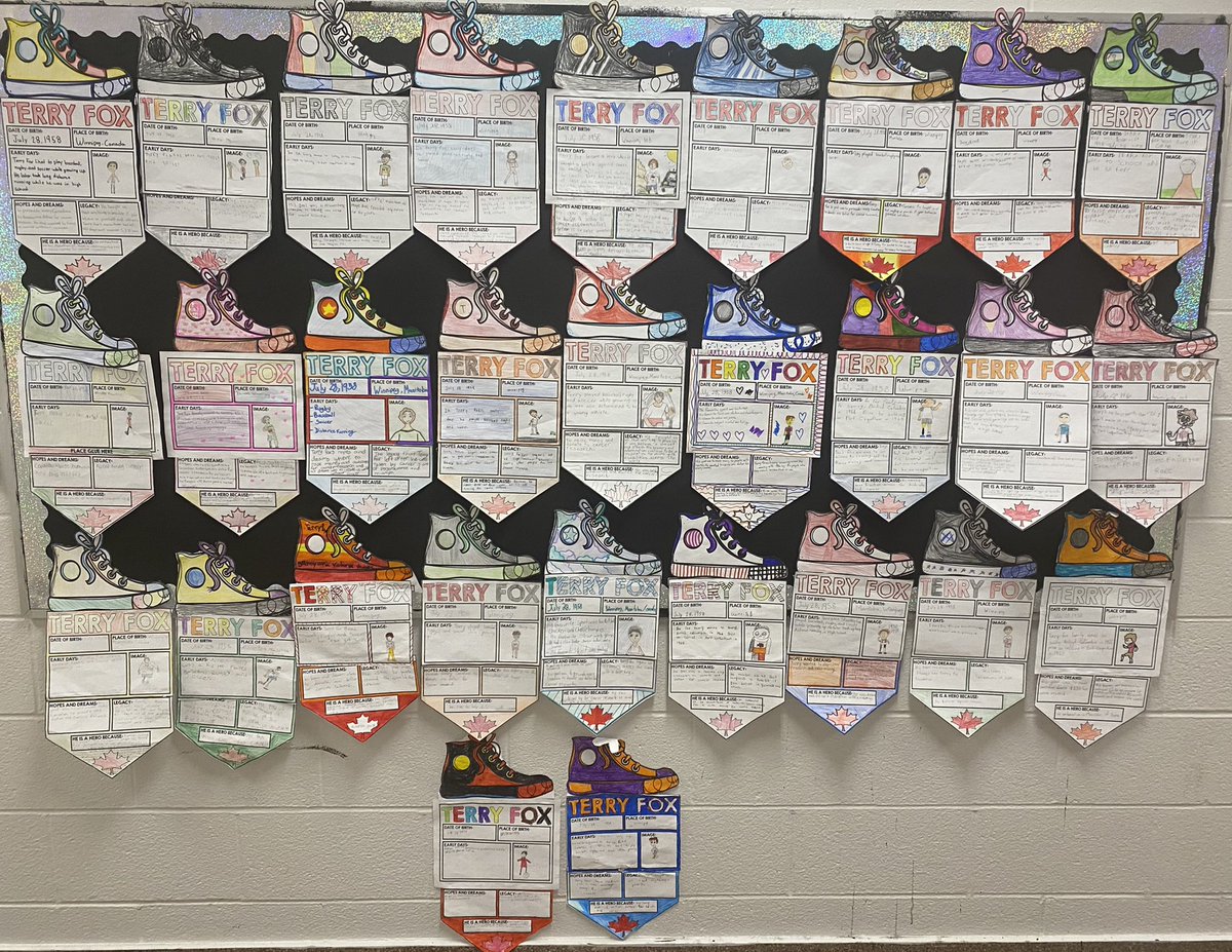 Ms_Marcoccia's tweet photo. This week the students in grade 5/6 researched and learned about our very own Canadian legend Terry Fox. We completed our learning this morning by participating in the Terry Fox walk around the neighbourhood! 🇨🇦@stjude_tcdsb https://t.co/tj4vFcxvny