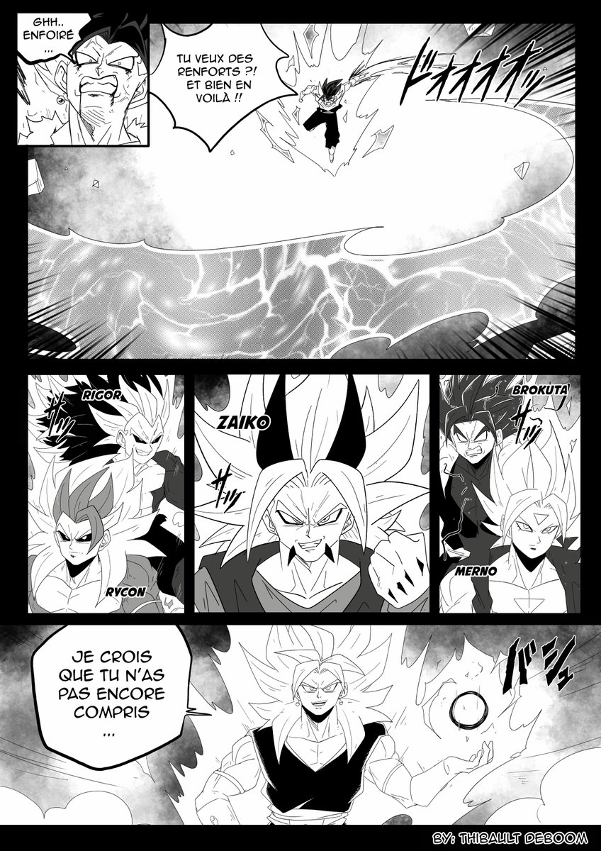ThibaultDeboom's tweet photo. Brogetto vs le multivers des fanmanga DB !
Je vois pas mal de gens parler d'ultra Vegetto, du coup, je me suis amusé. 👀
vous pouvez retrouver ces page dans la section bonus de mon fanmanga DBW:
 ⬇️⬇️⬇️
https://t.co/UGE9bogIPW
#ultravegito #brogetto #sdbh #DragonBallSuper 
❤️🔁 https://t.co/wYLMsNj0eS