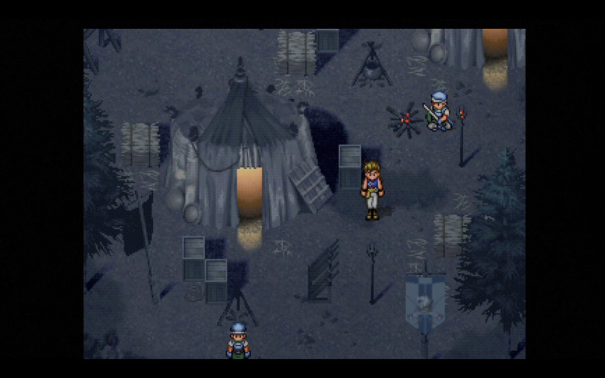 Suikoden's tweet photo. We're showcasing more before and after shots for #Suikoden I&amp;II HD Remaster 🗺.

The HD rendering of the camp here brings more pop to the tents and the flickering fires.

We can't wait for players to run around the vast world of Suikoden🏃 https://t.co/JFyQVv4V6b