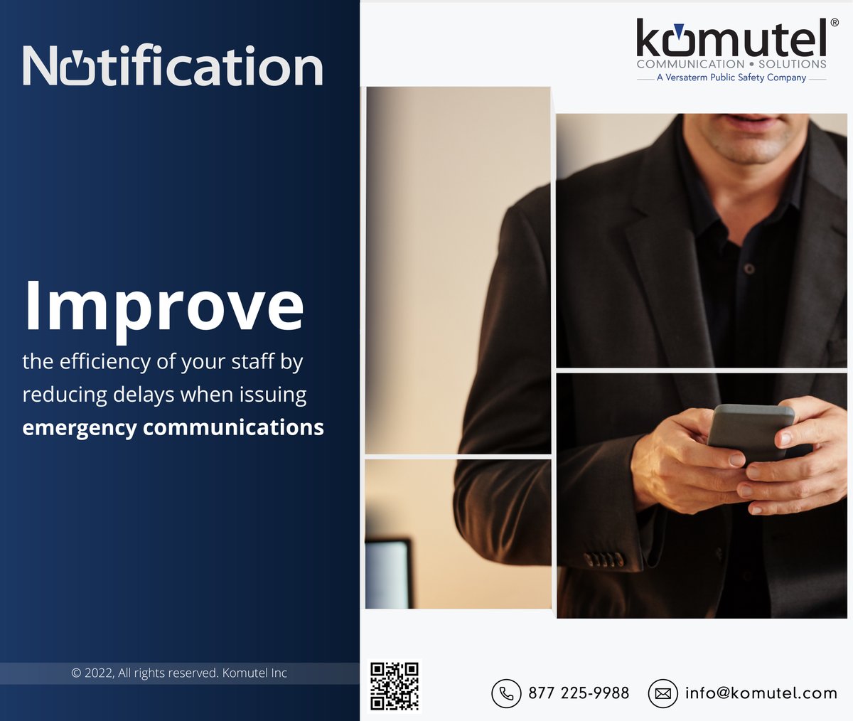 KomutelOfficial's tweet photo. The Notification module developed by Komutel allows you to send emergency communication to more than one recipient and manage all the steps of the process.

To learn more, consult the brochure and request a quote: 
https://t.co/GFQS0DwaAW

#komutel #notifications #emergency https://t.co/YlighG739b