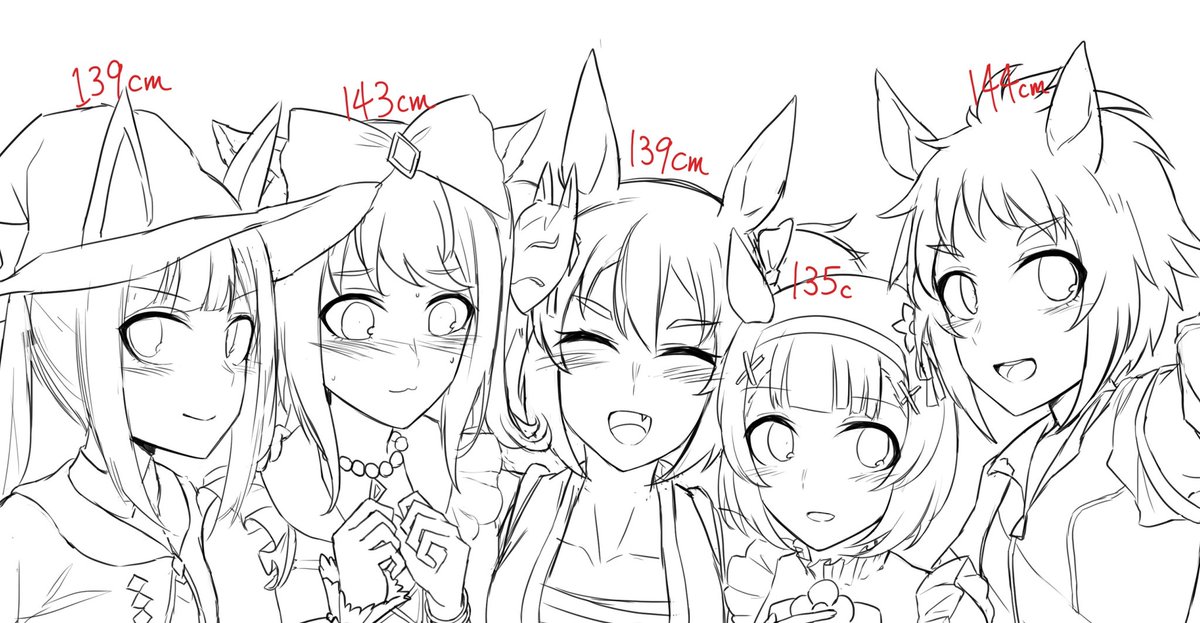 好きな子5人あげるとなんとやら
色はきっと後でつける たぶん 