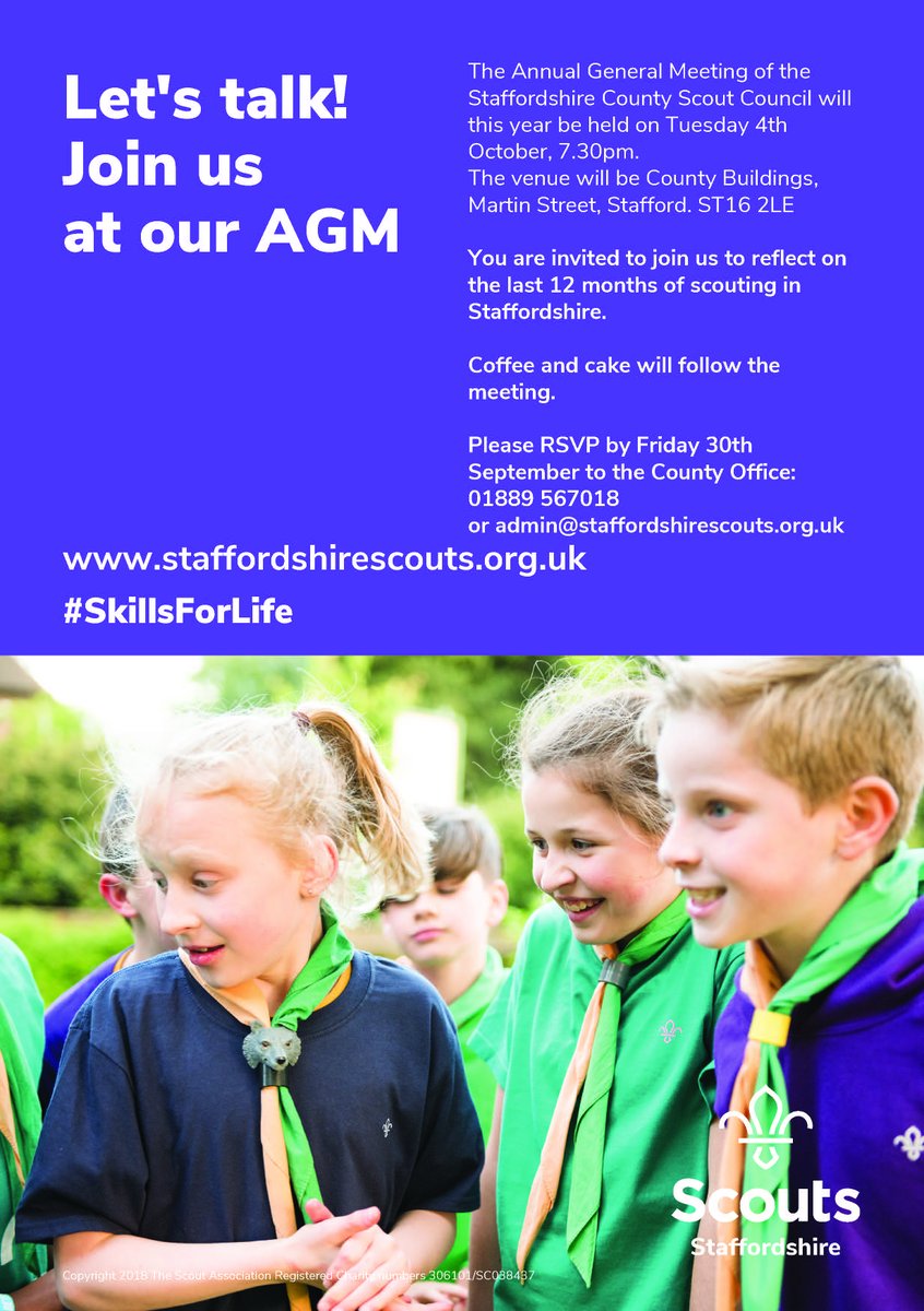 The rearranged date for the County AGM is Tuesday 4th October 2022