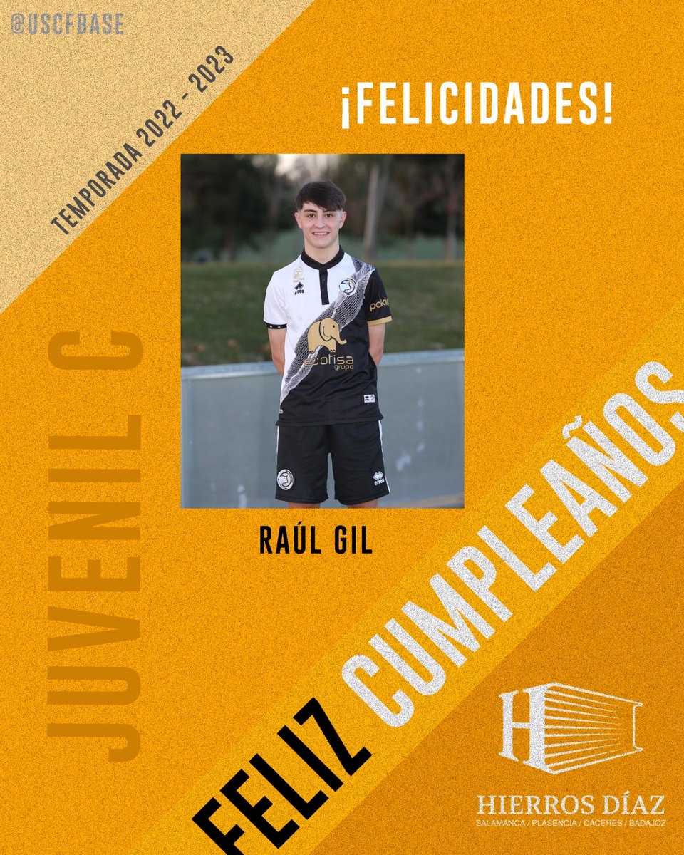USCFbase's tweet photo. 🎂🎉 𝙍𝘼𝙐́𝙇 𝙂𝙄𝙇 - ¡Hoy, 23 de Septiembre cumple años, Raúl Gil, jugador de Juvenil C!
¡Desde Unionistas deseamos que disfrutes de tu día!
¡Muchísimas felicidades Raúl!
#JuvC
#ConstruyendoUSCF 🏗️ https://t.co/ehfd270MyE