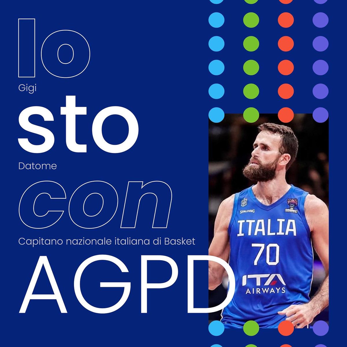 AgpdOnlus's tweet photo. @GigiDatome è al fianco di AGPD. Il 10 ottobre 2022 alle 19:30 presso la Sala Parterre di Palazzo Mezzanotte a Milano celebreremo i primi 40 anni di attività. 
Partecipa e festeggia con noi, sarà presente anche Gigi Datome!
Scopri come partecipare 👉🏻 https://t.co/TUigJUl8oL https://t.co/6t88pMVqx0