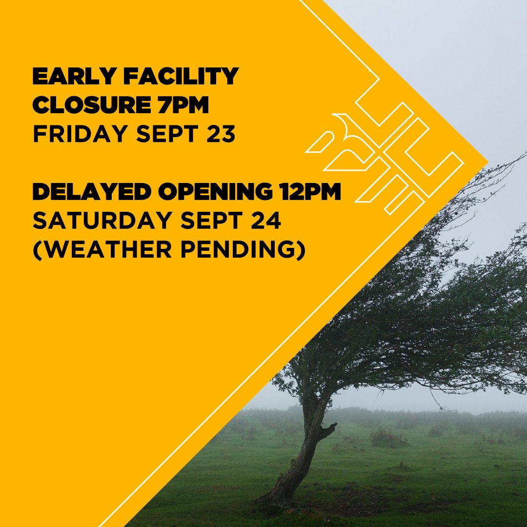Hi Everyone,
Due to the impending storm our facility is closing at 7:00PM this evening, and will not be opening until noon on Saturday (weather pending) We will be providing updates on our social media and website when we can. Thank you and stay safe!