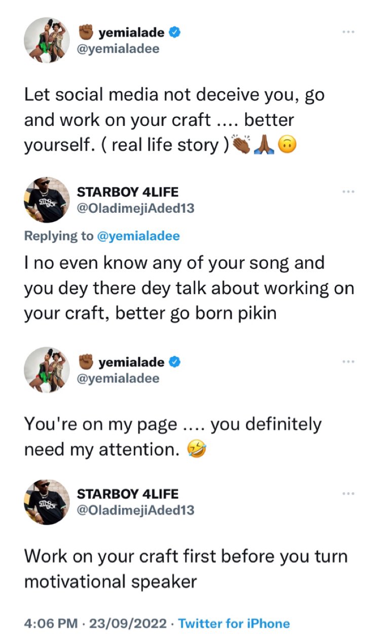 Postsubman On Twitter Singer Yemi Alade Replies A Wizkid s Fan 