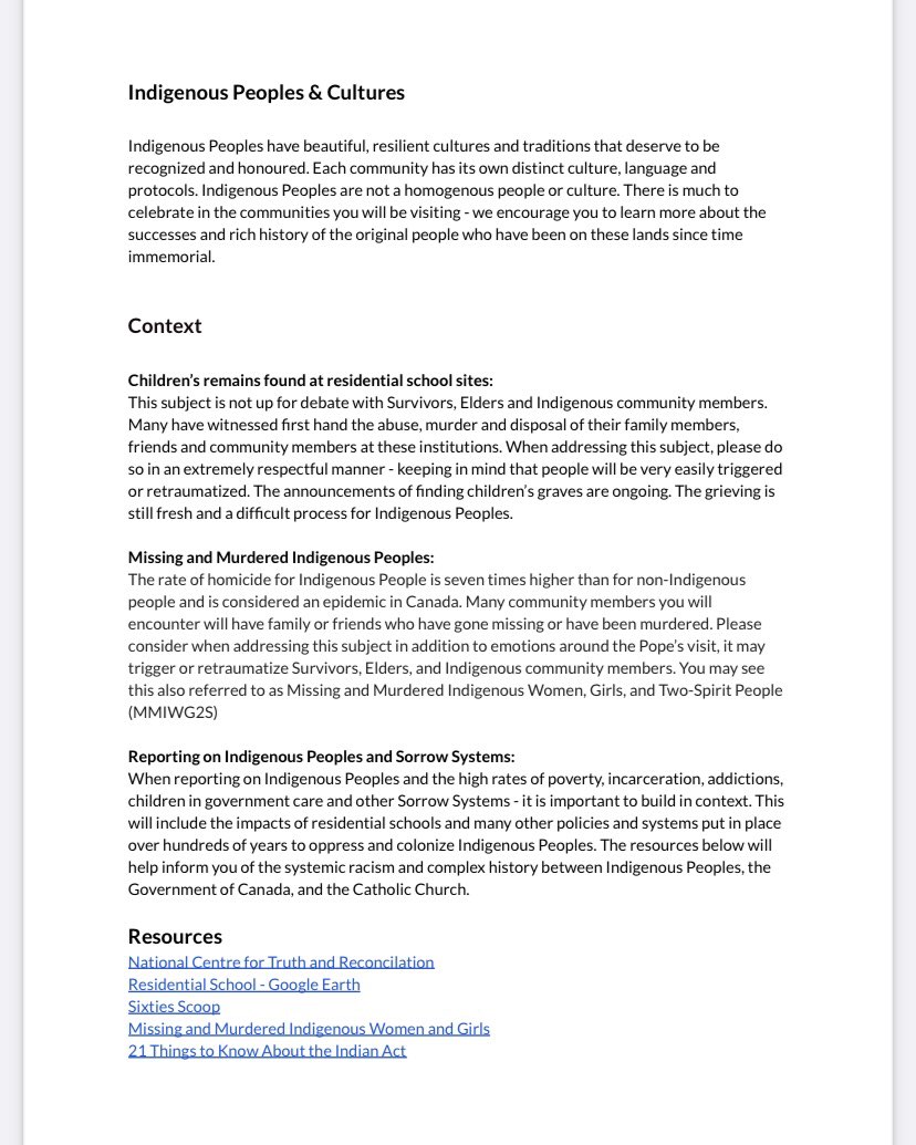 Ahead of the Papal Visit this summer, <a href="/pipikwanpcomms/">pipikwan pêhtâkwan</a> released a document titled Interviewing Indigenous Peoples: A Media Guideline. All of the tips are very relevant with National Day for Truth and Reconciliation coming up on Sept. 30, so this valuable resource is worth a read.