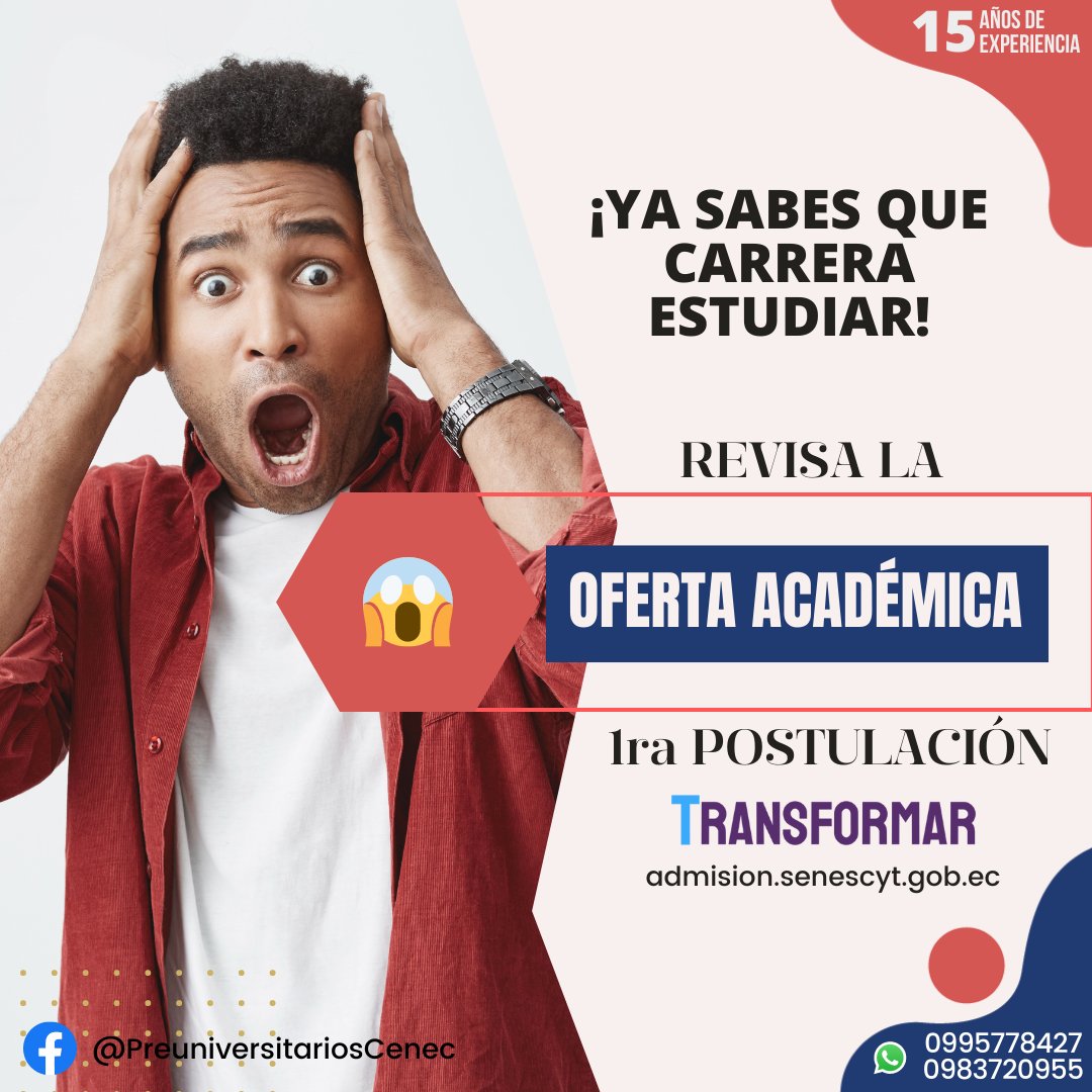 PCenec's tweet photo. 🚨 ¡ATENTOS! NOTI-CENEC
👇¿Ya sabes en que Carrera y Universidad piensas Estudiar? 👇.
PUES YA ESTÁ LAS OFERTAS ACADÉMICAS EN LA CUAL PUEDES POSTULAR.
👉Link: https://t.co/wLvKbCw8RE

#admision2022 https://t.co/dRAzcDMf7R