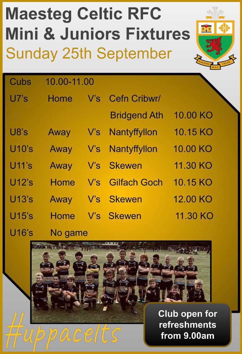 Busy weekend for our Mini and Juniors

Go well all boys and girls 
🖤💛🖤

💪💪

#Celts