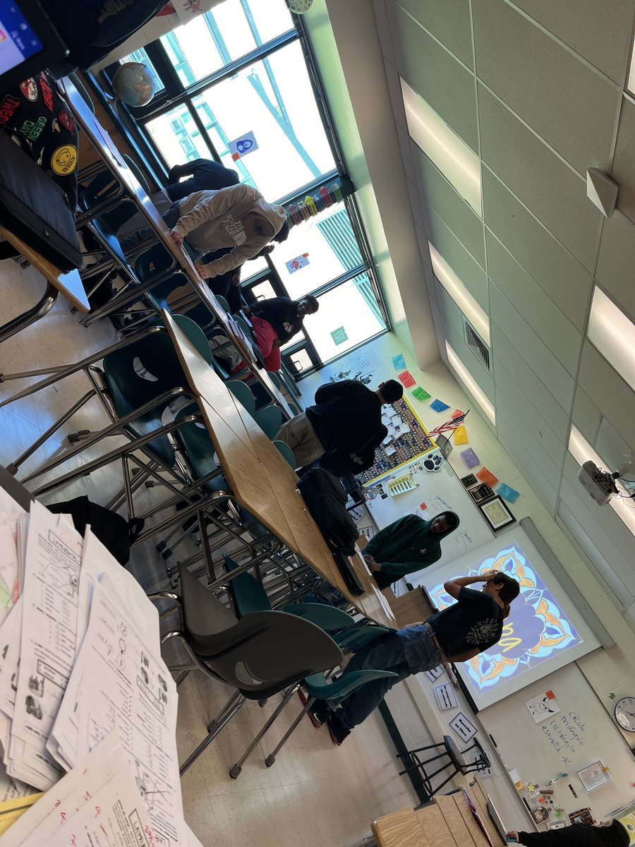 sra_hongell's tweet photo. Today Ss in #Spanish1 @RebelsSHHS did a #GalleryWalk with monsters they created. I wrote descriptions. They had to read them and match up the monsters! #kinesthetics #learningbydoing #monsterlife #languageisfun https://t.co/E70Y2SA76j