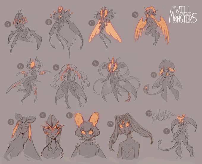 Some recent collabs with  designing his Phoenicera monster species~~ 