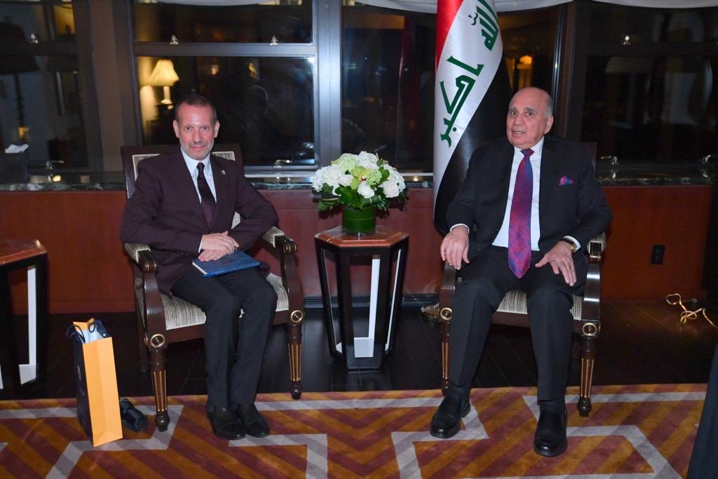 honarissa's tweet photo. A productive meeting with Foreign Minister ⁦@Fuad_Hussein1⁩ in New York City, discussing several initiatives ⁦@OfficialAuk⁩ is taking to advance its academic programs and to better serve communities. https://t.co/URJqtN02X9