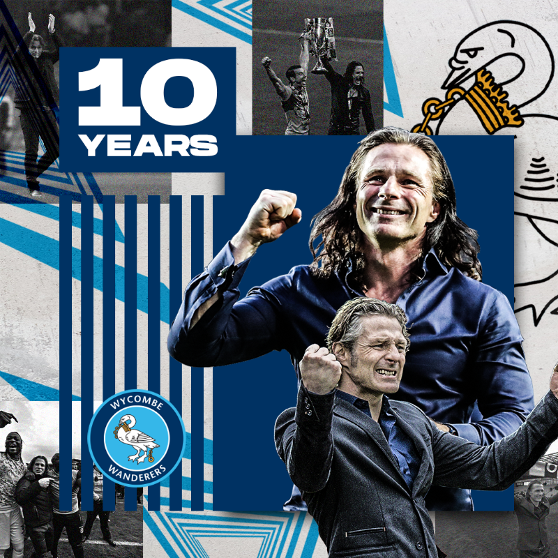 SkyBetLeagueOne's tweet photo. 🔟 Today marks a decade for Gareth Ainsworth as @wwfcofficial boss! 👏

#EFL | #SkyBetLeagueOne