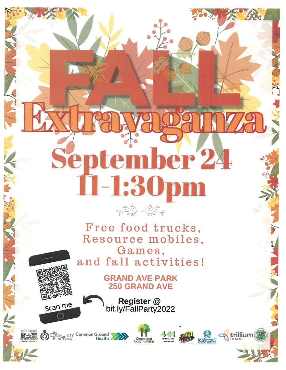 CommPlaceGR's tweet photo. #FallExtravaganza is almost here!!
#Free Food trucks
Resource Mobiles!
Games and Fall Activities!
Tomorrow September 24
11 AM-1:30 PM
Grand Ave Park
250 Grand Ave
See you there! https://t.co/vlbUdJGakg