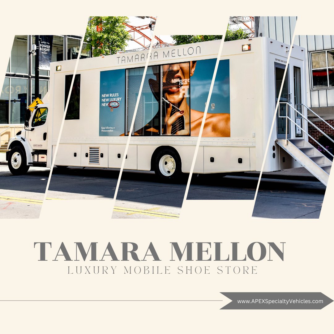APEXSPECIALTY's tweet photo. One of our favorite Mobile Merchandising Units! 

#MobileMerchandising #MerchandisingTruck #MerchandisingTrailer #MobileRetail #RetailTruck #RetailTrailer #TamaraMellon #TamaraMellonMobile #TamaraMobileShoeStore #Apex #ApexSpecialtyVehicles #CustomBuilder https://t.co/J4hxKGlv3u