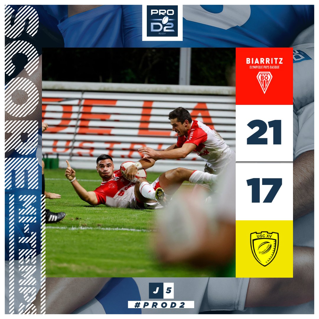 rugbyprod2's tweet photo. #PROD2 #BOUSC - J5
Que de rythme dans ce premier acte 🔥 Le @BOPBweb et l'@USCXV se livrent un duel coup pour coup et la deuxième période s'annonce captivante ! 😯 https://t.co/SLA2mbH5cF