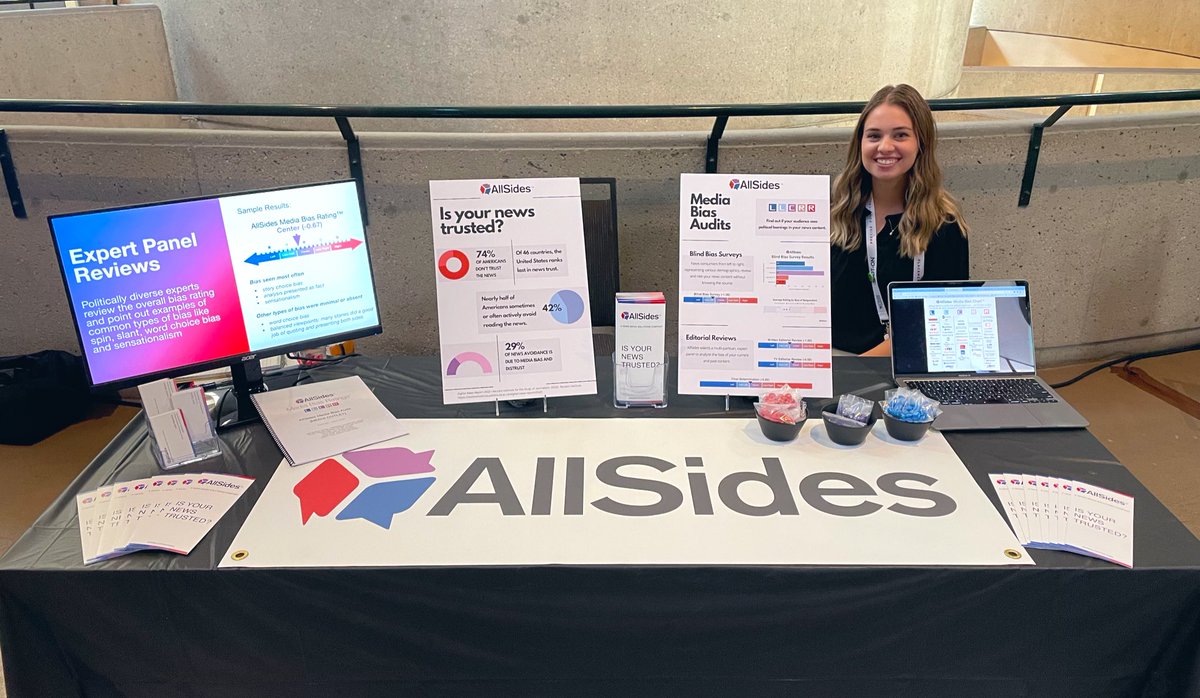 AllSidesNow's tweet photo. We’re at @ONAConf again today. Come talk to us about #mediabias and #balancednews!
#ONA22 https://t.co/vVKK6bdcgq
