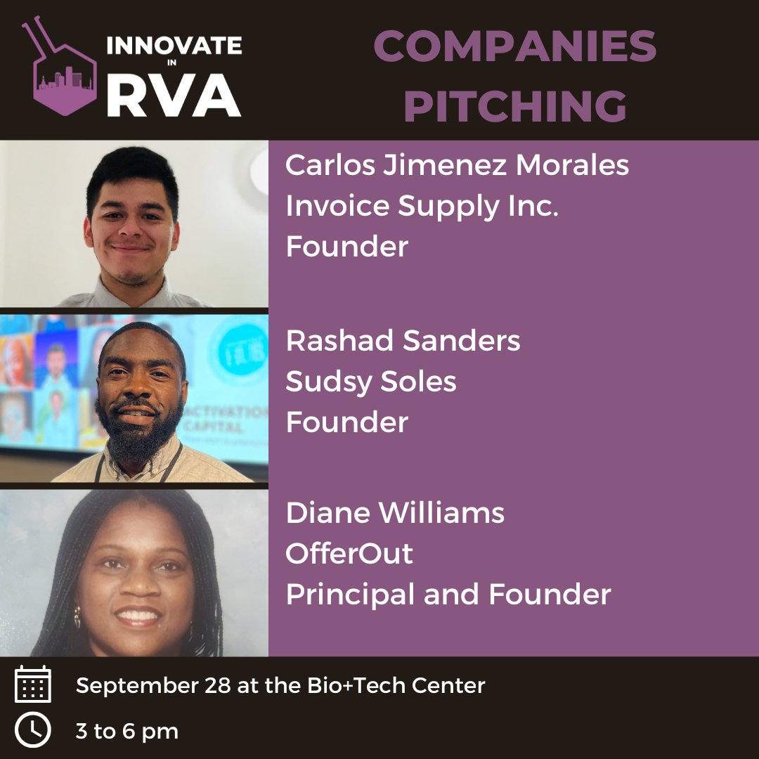 LESS THAN A WEEK until Innovate in RVA on September 28th.  Check out our lineup and register today! <a href="/theMBL/">thembl</a> @JWCRVA <a href="/blkintechnology/">BlacksInTechnology</a> 

bit.ly/3LEAQ6H