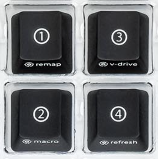 humblehacker's tweet photo. @kinesisergo Loving my new Advantage 360, but why did the new function keys (① ② ③ ④) lose their labels? Mine are blank. And what happened to the program key? The one with the gears and arrows? https://t.co/lyrpES8yIP
